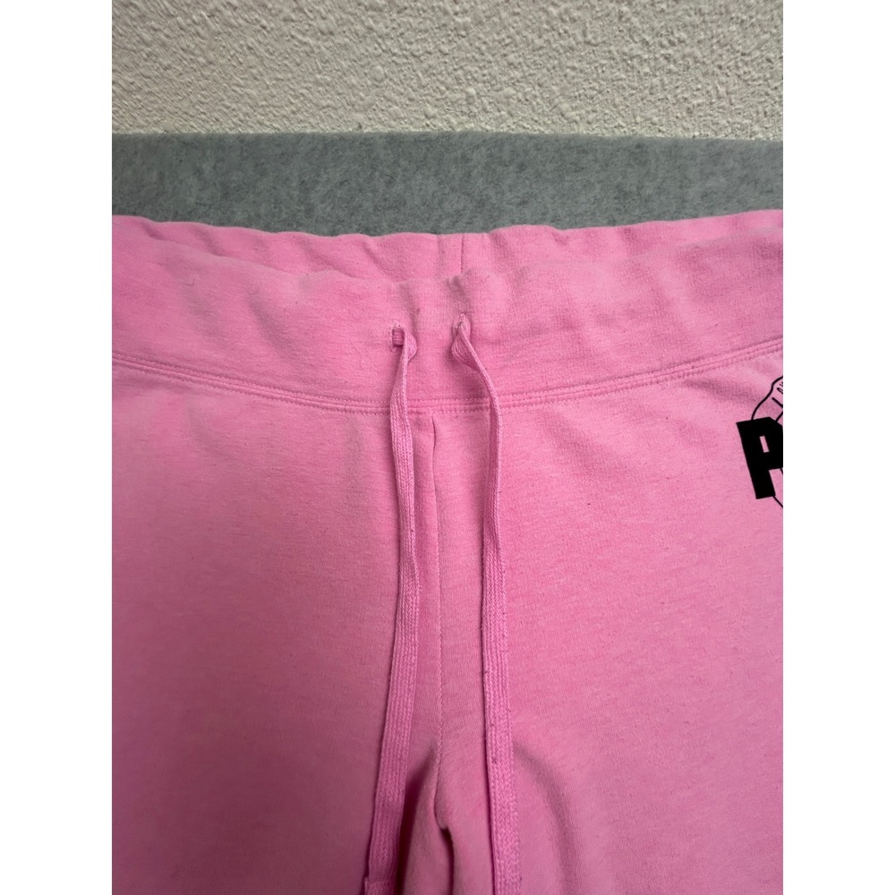 Pink Victoria's Secret Flare Sweatpants Pink Logo Drawstring Lounge Pants Large - Picture 3 of 12
